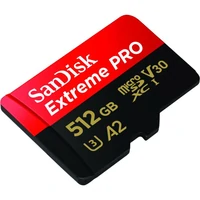 Memorijska kartica 512 GB, SANDISK Extreme PRO, microSDXC + SD adapter, do 200/140 MB/s, A2, C10, V30, UHS-I, U3 (SDSQXCD-512G-GN6MA)