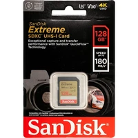Memorijska kartica 128 GB, SANDISK Extreme, SDXC UHS-I, C10, U3, V30, do 180/90 MB/s + 1 god. RescuePRO Deluxe (SDSDXVA-128G-GNCIN)