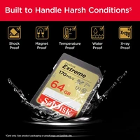 Memorijska kartica 64 GB, SANDISK Extreme, SDXC UHS-I, C10, U3, V30, do 170/80 MB/s + 1 god. RescuePRO Deluxe (SDSDXV2-064G-GNCIN)