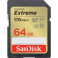 Memorijska kartica 64 GB, SANDISK Extreme, SDXC UHS-I, C10, U3, V30, do 170/80 MB/s + 1 god. RescuePRO Deluxe (SDSDXV2-064G-GNCIN)