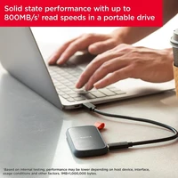 Eksterni SSD disk 2 TB, SANDISK Portable, USB-C, USB 3.2 Gen 2, 800 MB/s (SDSSDE30-2T00-G26)