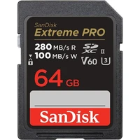 Memorijska kartica 64 GB, SANDISK Extreme PRO, SD UHS-II, C10, V60, 280/100 MB/s (SDSDXEP-064G-GN4IN)
