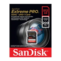 Memorijska kartica 512 GB, SANDISK Extreme PRO, SDXC UHS-I, C10, U3, V30, do 200/140 MB/s + 2 god. RescuePRO Deluxe (SDSDXXD-512G-GN4IN)