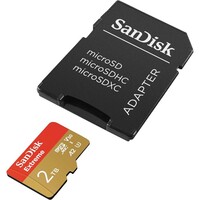 Memorijska kartica 2 TB, SANDISK Extreme, microSDXC UHS-I + SD adapter, do 240 MB/s, C10, U3, V30, A2, 4K, 5K (SDSQXAV-2T00-GN6MA)