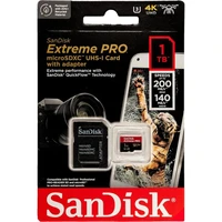 Memorijska kartica 1 TB, SANDISK Extreme PRO, microSDXC UHS-I, U3, V30, A2, C10, do 200/140 MB/s + SD adapter + 2 god. RescuePRO Deluxe (SDSQXCD-1T00-GN6MA)
