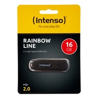 USB stick 16 GB, INTENSO Rainbow Line, USB 2.0, crni