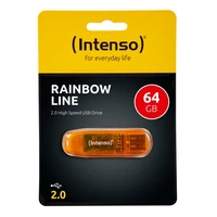 USB stick 64 GB, INTENSO Rainbow Line, USB 2.0, narančasti