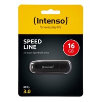 USB stick 16 GB, INTENSO Speed Line, USB 3.2, crni