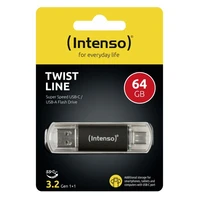 USB stick 64 GB, INTENSO Twist Line, USB 3.2/USB-C