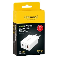 Punjač INTENSO 65W GaN, 2× USB-C i 1× USB-A, W65ACC, bijeli