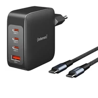 Punjač INTENSO 140W GaN, 3× USB-C i 1× USB-A, + USB-C kabel 200W, 2m
