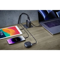Punjač INTENSO 140W GaN, 3× USB-C i 1× USB-A, + USB-C kabel 200W, 2m