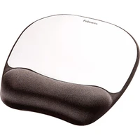 Podloga za miš FELLOWES Memory Foam s naslonom za zapešće, Silver Streak