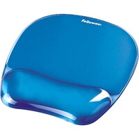 Podloga za miš s naslonom za zapešće FELLOWES Crystal Gel, plava