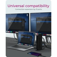 Priključna stanica ICY BOX IB-DK2252AC, hibridna 12 u 1, USB-C/A, s DisplayLink