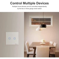 Pametni zidni prekidač SONOFF T1EU2C-TX, Wi-Fi + RF433, dvostruki