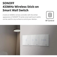 Bežični zidni prekidač SONOFF T2EU3C-RF, dvostruki, 433MHz