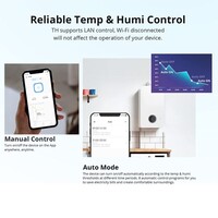Pametni prekidač SONOFF THR320D, sa senzorom temperature i vlage, LCD, Alexa/Google Home/IFTTT, 20A max.