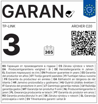 Router TP-LINK ARCHER C20 AC750, Dual-Band, bežični