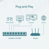Switch TP-LINK LS1008, 8-portni, 100Mbps
