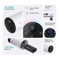Sigurnosna kamera TP-LINK Tapo C420S2, 2K QHD, vanjska, Wi-Fi, set 2 kamere + Smart Hub