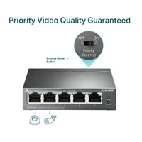 Switch TP-LINK TL-SF1005P, 5-portni, 10/100Mbps, sa 4x PoE+ portova