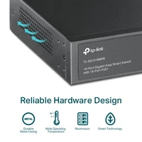 Switch TP-LINK, 18-portni, Gigabit, sa 16x PoE+ portova