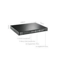 Switch TP-LINK JetStream, 28-portni, Gigabit, L2+, upravljani, sa 24x PoE+ portova