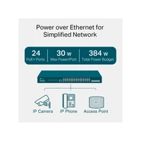 Switch TP-LINK JetStream, 28-portni, Gigabit, L2+, upravljani, sa 24x PoE+ portova