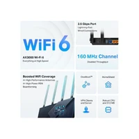 Router TP-LINK Archer AX55 PRO, AX3000, Dual-Band, Gigabit, Wi-Fi 6, 2.5G port
