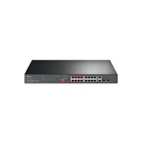 Switch TP-LINK, 16-portni, 10/100Mbps, rackmount, sa 16x PoE+ portova i 2x Gigabit portova