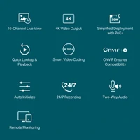 Mrežni videorekorder TP-LINK VIGI, 16-kanalni, PoE+, 24/7