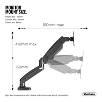 Stol VONHAUS, pojedinačni, do 27", s USB 3.0, plinski amortizer