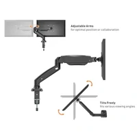 Stol VONHAUS, pojedinačni, do 27", s USB 3.0, plinski amortizer