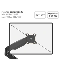 Stol VONHAUS, pojedinačni, do 27", s USB 3.0, plinski amortizer