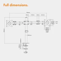 Nosač VONHAUS, stolni, dvostruki, za 2 monitora, 13–32"