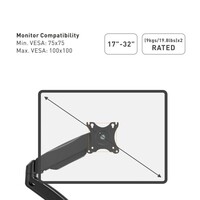 Nosač VONHAUS, stolni, dvostruki, do 27", s USB 3.0, plinski amortizer