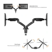 Nosač VONHAUS, stolni, dvostruki, do 27", s USB 3.0, plinski amortizer