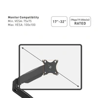 Nosač VONHAUS, stolni, dvostruki, do 27", s USB 3.0, plinski amortizer