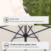 Suncobran VONHAUS, samostojeći, 2.7m, UV30+, bež