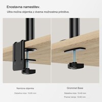 Nosač za monitore VONHAUS, stolni, do 27", trostruki, 2 x USB 3.0, plinska opruga