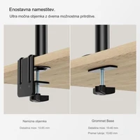 Nosač za monitore VONHAUS, stolni, do 27", trostruki, 2 x USB 3.0, plinska opruga