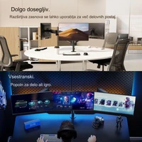 Nosač za monitore VONHAUS, stolni, do 27", trostruki, 2 x USB 3.0, plinska opruga