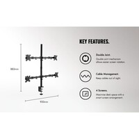 Nosač za 4 monitora VONHAUS, stolni, do 32"