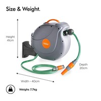 Nosač za crijevo VONHAUS, zidni, auto roll-up, 20m