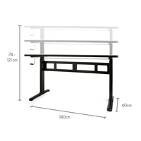 Radni stol VONHAUS, podesivi, sit & stand, crni
