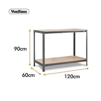 Radni stol VONHAUS, bez vijaka, 1.2m, s policom, HAMMERITE