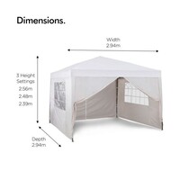 Paviljon VONHAUS, pop-up, 3x3m, ivory, s utezima
