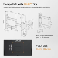 Nosač za TV/monitor VONHAUS, preklopni, 23–27", do 35kg