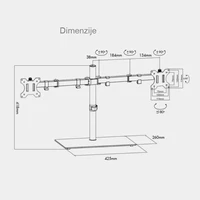 Nosač VONHAUS, stolni, dvostruki, do 27", stakleni